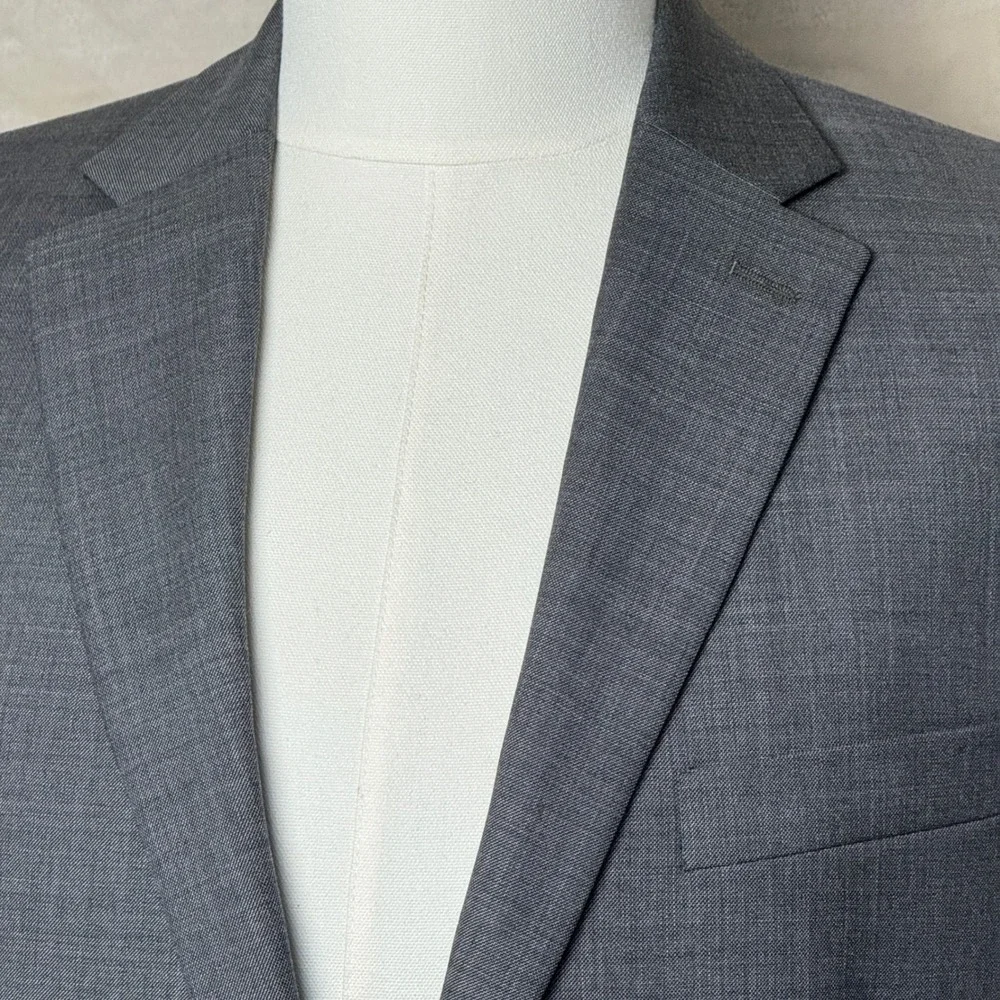 Lauren Ralph Lauren Mens Grey‎ 100% Wool Two Button Classic Sport Coat Size 42L